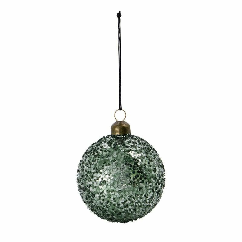 Boule De Noël Paillette Vert Ø 8 Cm  | Noël Déco Noël