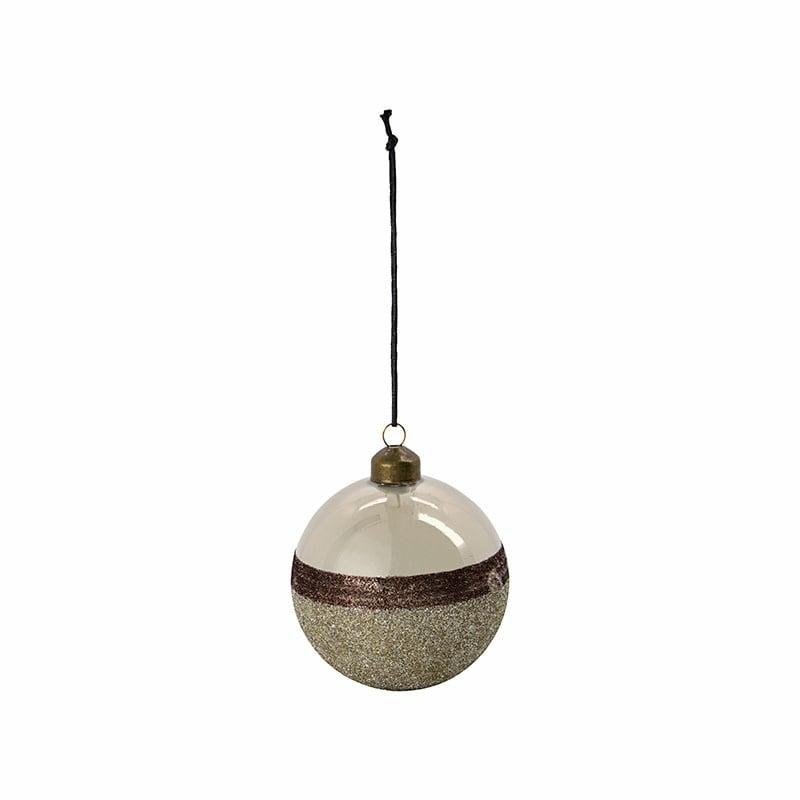 Boule De Noël Stripe Ø 8 Cm – Sand  | Noël Déco Noël