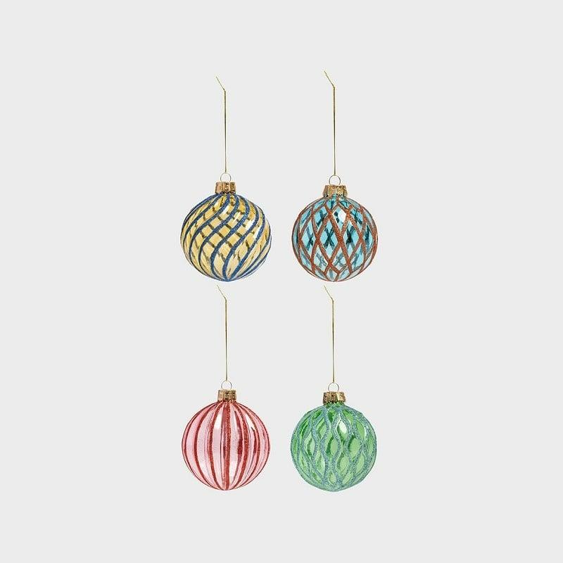 Boules De Noël Dash (Lot De 4) – &K Amsterdam  | Noël Déco Noël