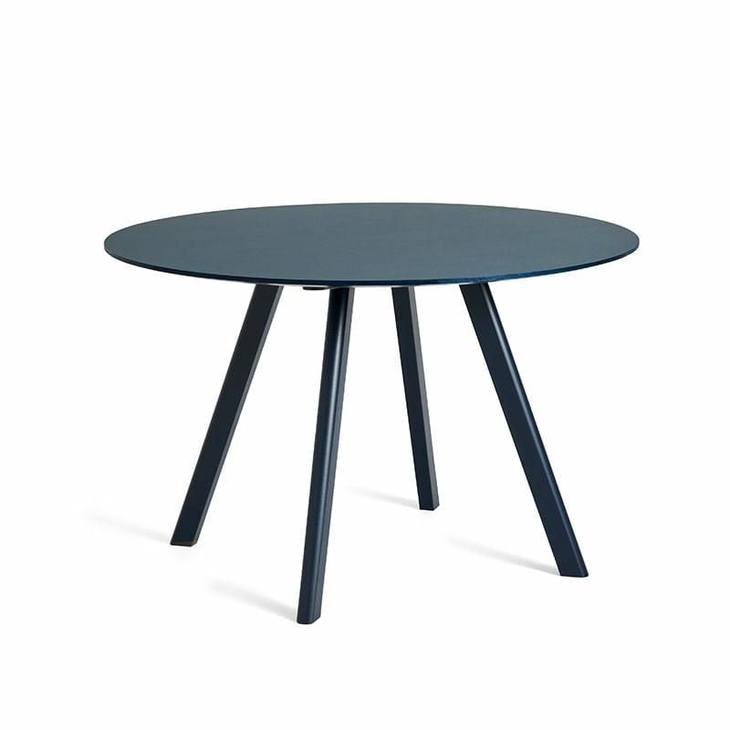 Cph25 Table – Cadre Bleu Foncé Ø140 Cm Linoléum Bleu Fumé – Hay  | Tables Mobilier Tables