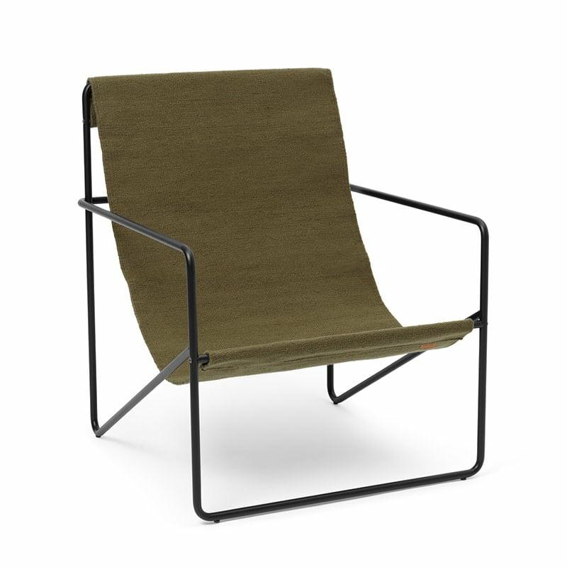 Desert Lounge Chair – Frame Black / Olive – Fermliving  | Chaises Lounge & Fauteuils Chaises Lounge & Fauteuils Chaises Lounge & Fauteuils