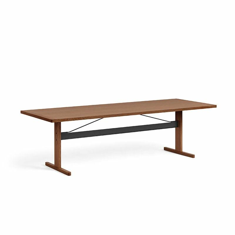 Passerelle Table – Walnut Frame – Walnut Veneer Tabletop  | Tables Mobilier Burgundy red crossbar