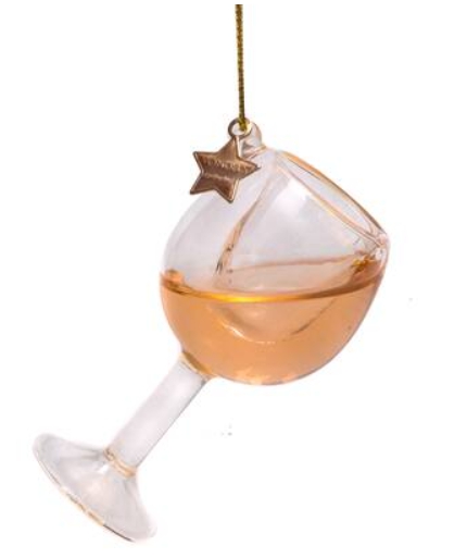 Pendentif De Noël – Verre À Vin Rosé (Verre) – Vondels  | Noël Déco Noël