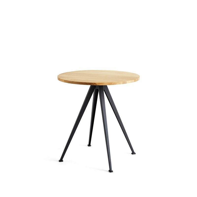 Pyramid Café Table 21 – Support En Acier Noir  | Tables Mobilier clear lacquered oak