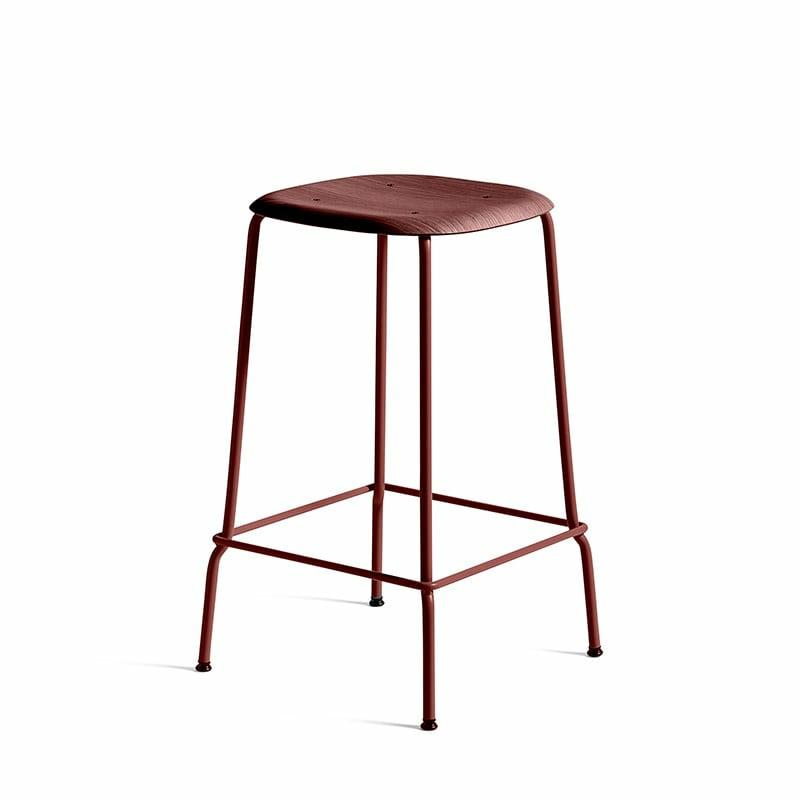 Soft Edge80 Barkruk – Fall Red Steel Frame  | Tabourets De Bar Mobilier natural oak