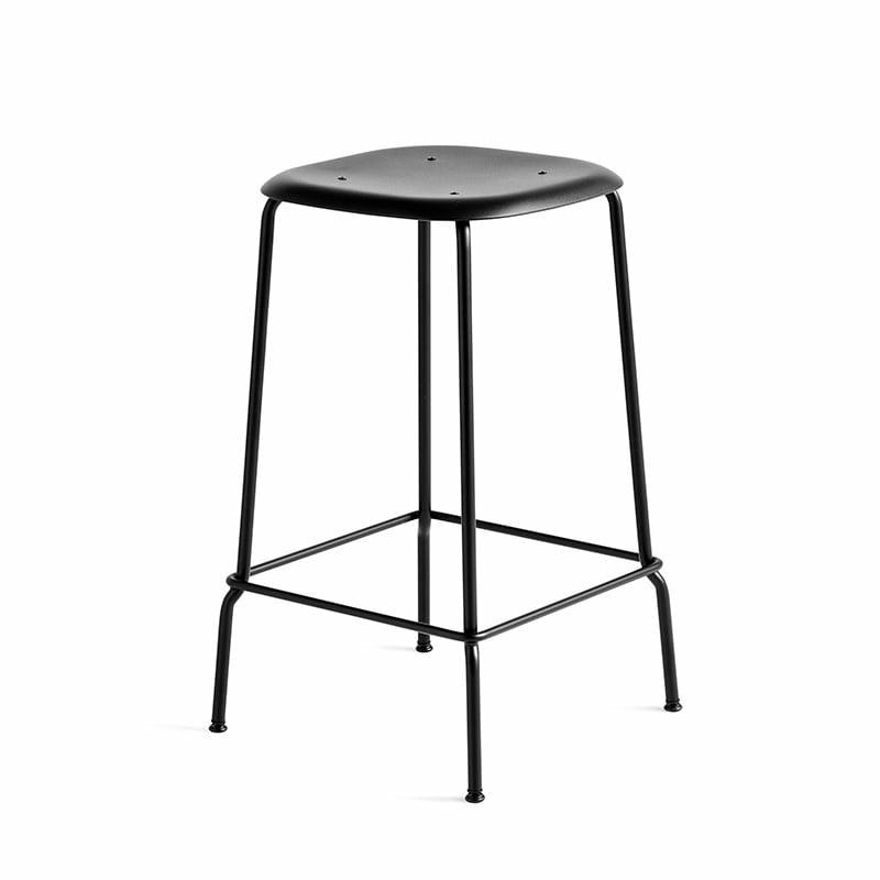 Soft Edge85 Barkruk – Black Steel Frame (Plastic Seat)  | Tabourets De Bar Mobilier Black