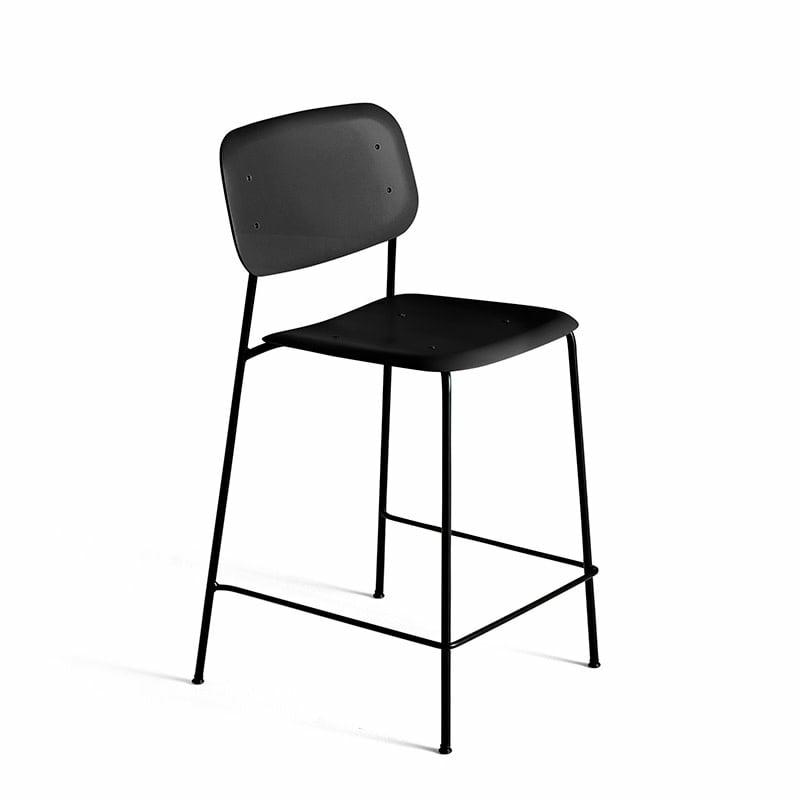 Soft Edge95 Barkruk – Black Steel Frame (Plastic Seat)  | Tabourets De Bar Mobilier Black