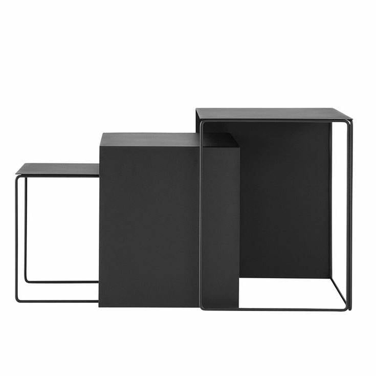 Table Cluster Black (Set 3Pc)  | Tables De Salon & Tables D'Appoint Mobilier Tables De Salon & Tables D'Appoint